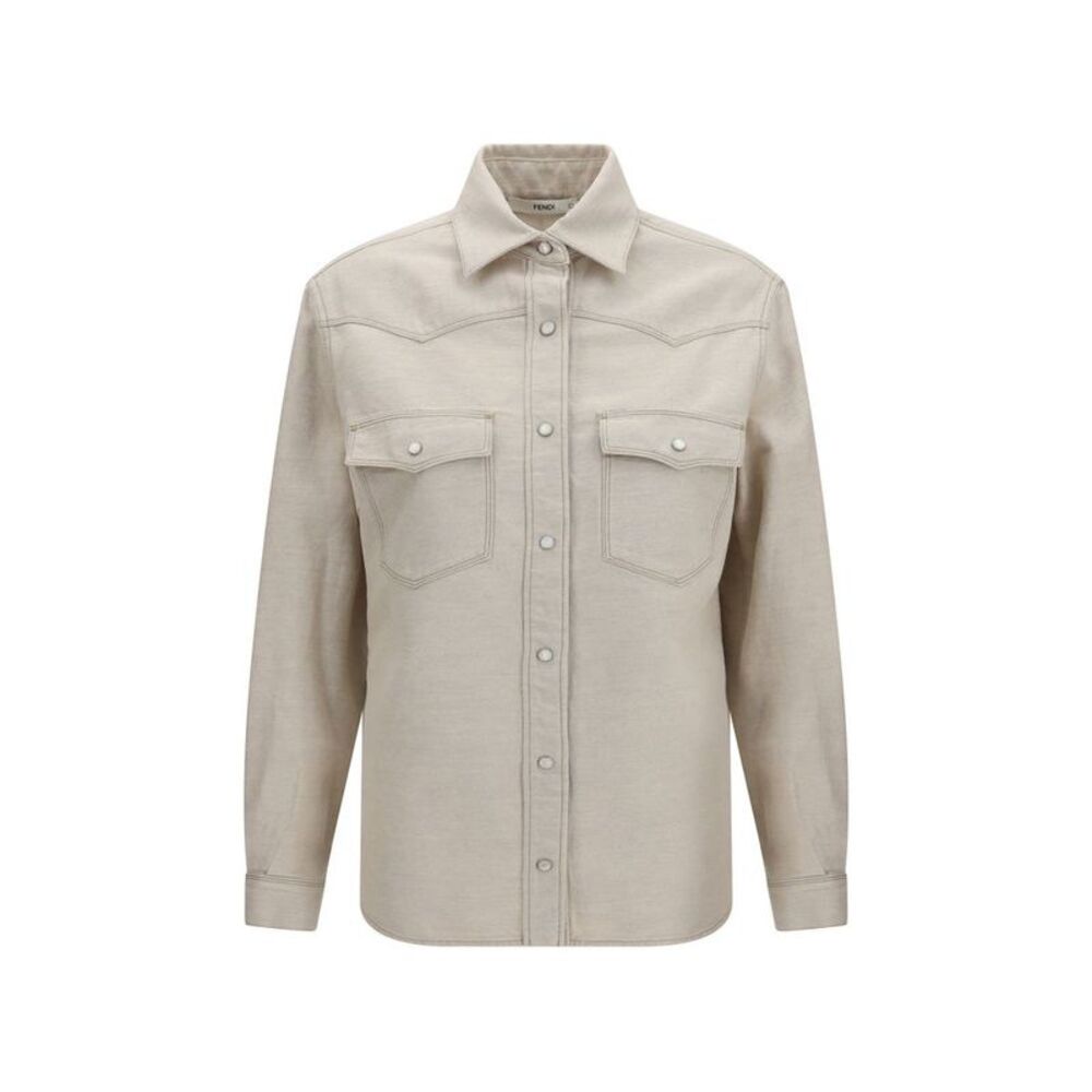 Fendi Beige Denim Women's Shirt